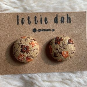 2/$15 🦋 Handmade Fall Fabric Button Earrings  vintage handmade